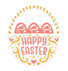 Scandinavian Happy Easter Basket Badge