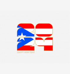 Abstract Numbers 2024 With Flag Of Puerto Rico