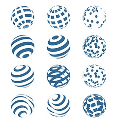 Set of 3d abstract globe icons Royalty Free Vector Image