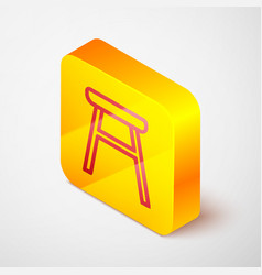 Isometric Line Chair Icon Isolated On Grey