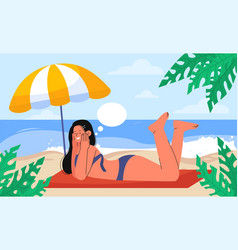 Woman Dreaming At Beach Concept