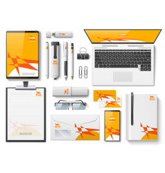 Corporate Identity Design Realistic Top View