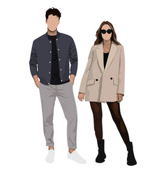 Stylish Couple Of Young People Man And Woman On A