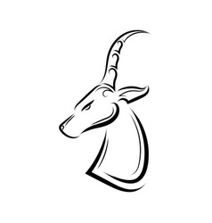 Black And White Line Art Impala Head