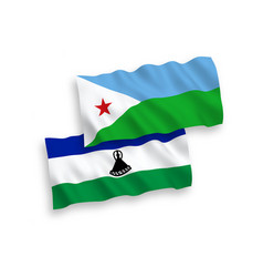 Flags Of Republic Of Djibouti And Lesotho