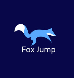 Flat Simple Modern Fox Jump Logo Design