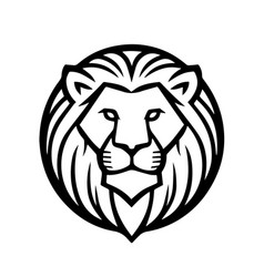 Lion Black Head On A White Background