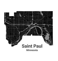 Saint Paul City Map Capital Of The Usa State