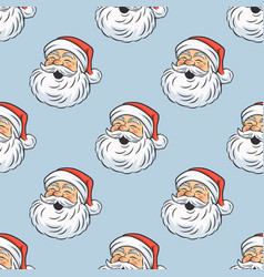 Seamless Pattern - Cute Funny Smiling Santa