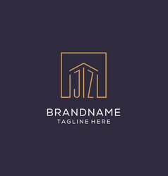 Initial Jz Logo With Square Lines Luxury