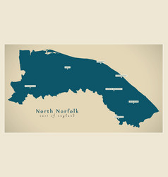 North Norfolk District Map - England Uk