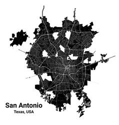 Black San Antonio City Map Administrative Area