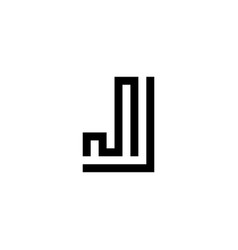 Letters M And J Are Square Simple Symbol Logo