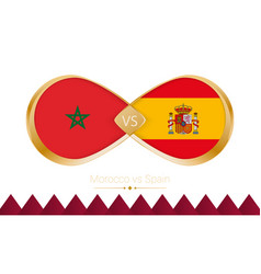 Morocco Versus Spain Golden Icon For Football