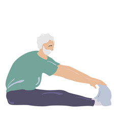 Old Man Stretching Man Doing Sports Or Yoga