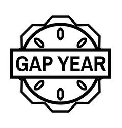 Gap Year Stamp On White