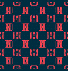 Red Line Tire Track Icon Isolated Seamless Pattern