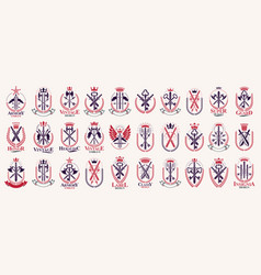 Weapon Logos Big Set Vintage Heraldic Military