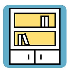 Yellow Bookcase On A White Background