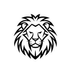 Lion Black Head On A White Background