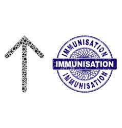 Textured Immunisation Stamp And Geometric Arrow Up