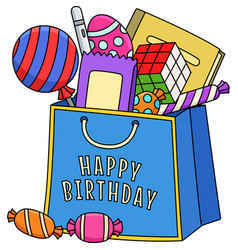 Birthday Loot Bag Cartoon Colored Clipart