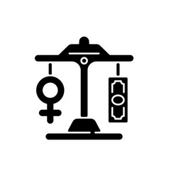 Equal Pay Black Glyph Icon