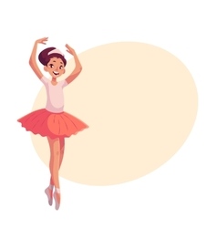 Little Ballerina In Pink Tutu Standing On Toes