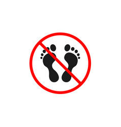 No Foot Prints Sign Footprint Icon Isolated