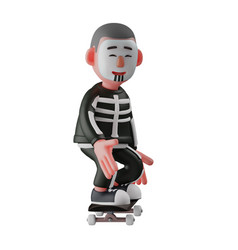 Smiley Face 3d Skeleton Boy Cartoon Design