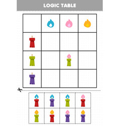 Education Game For Children Logic Table Fire