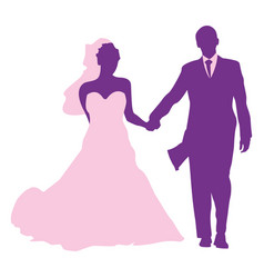 Happy Wedding Couple Silhouette