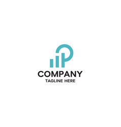 Letter P With Bar Chart Finance Logo Icon Design