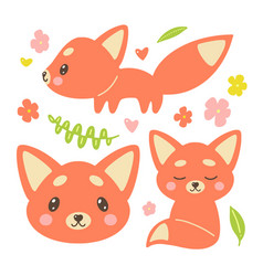 Cartoon Fox Kawaii Style Emoji Fun Ny Fox