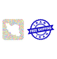 Free Shipping Scratched Stamp Seal And Iran Map