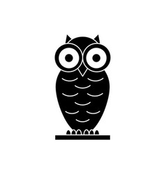 Doodle Owl Ison Isolated On White Stencil Bird