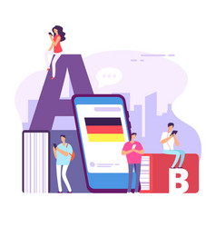 Learn language concept with textbook Royalty Free Vector