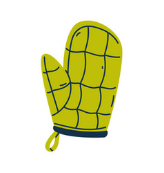 Green Oven Mitt As Cooking Protective Wear