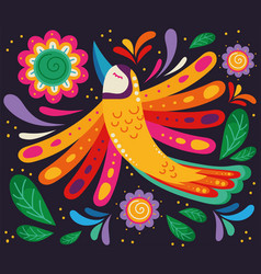 Mexican Bird And Flowers Decoration