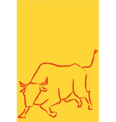 New Years Card Of Cow Silhouette 2021