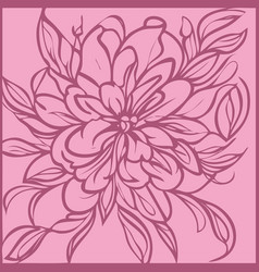 Pink Flower Rose Outline