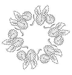 Hand Drawn Black And White Floral Wreath