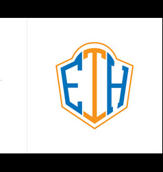 Eth Abstract Monogram Shield Logo Design On White