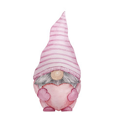 Pink Valentine Gnome With Heart