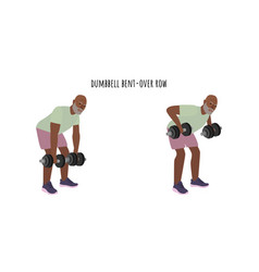 Senior Man Doing Dumbbell Bent-over Row Exercise