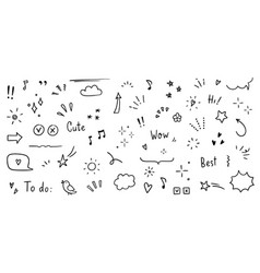 Doodle Cute Glitter Pen Line Elements