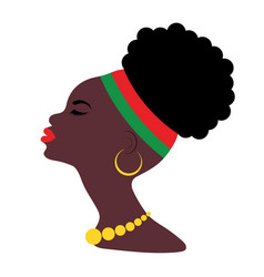 Silhouette Of African Woman In Profile