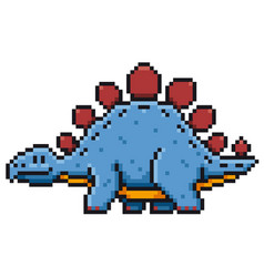 Pixel art triceratops Royalty Free Vector Image