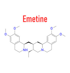 Emetine Molecule Skeletal Formula