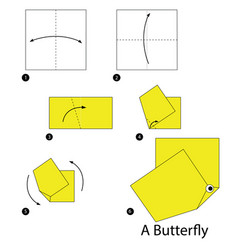 Step instructions how to make origami a butterfly Vector Image